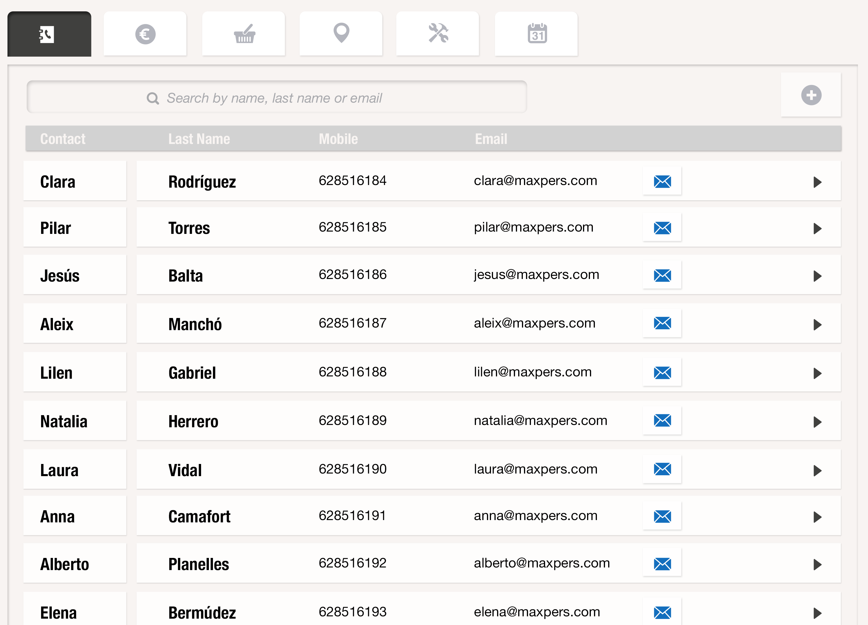 Encuentra rápidamente las personas de contacto que forman parte de la empresa de tu cliente para ponerte en contacto lo más rápido posible con uSell CRM