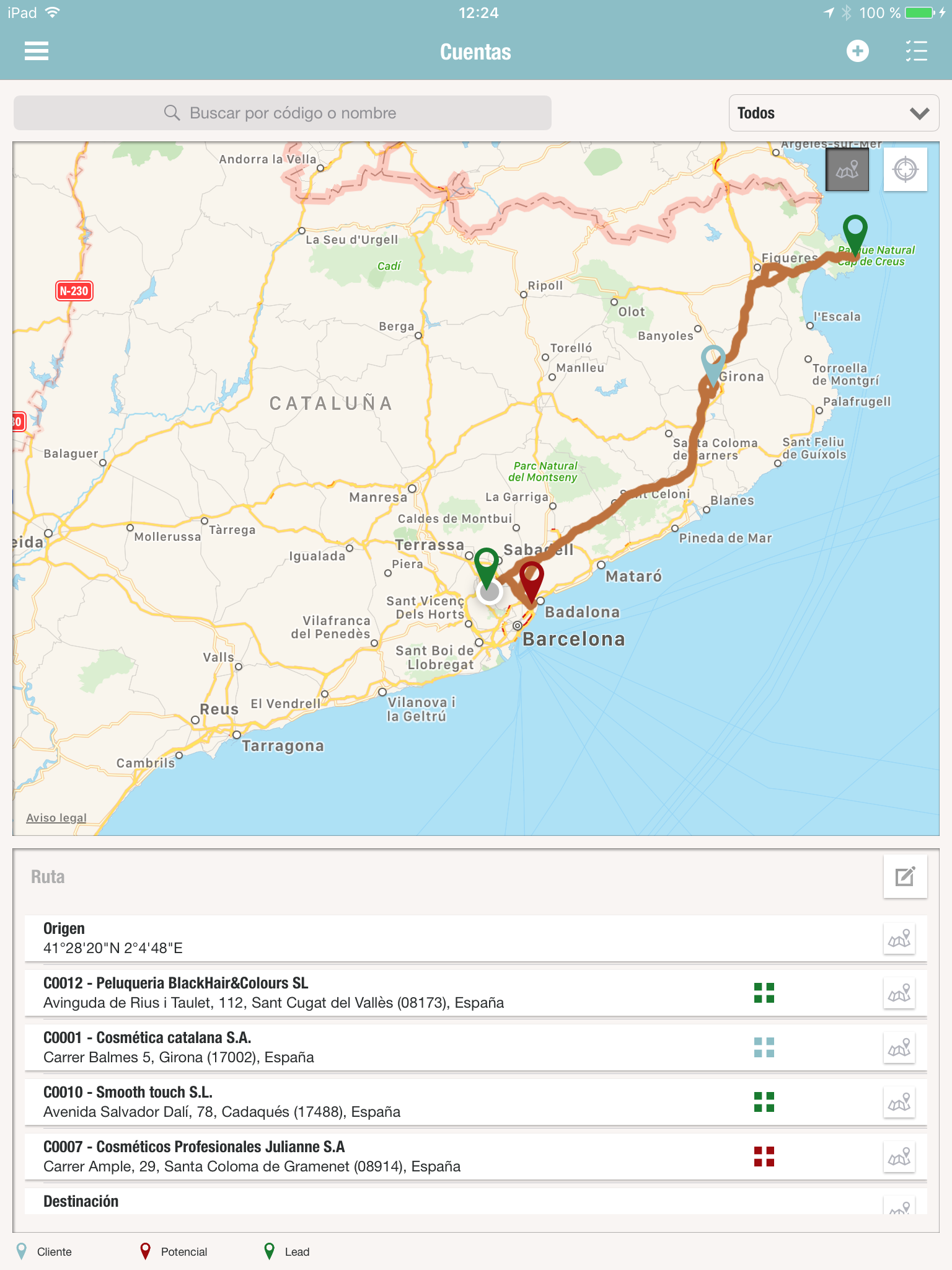 Localitza els teus clients al mapa des de la app